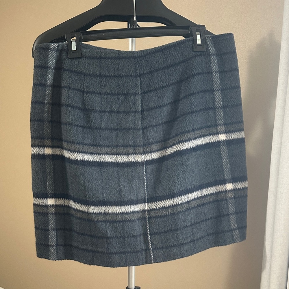 LOFT Black and White Plaid Pencil Skirt